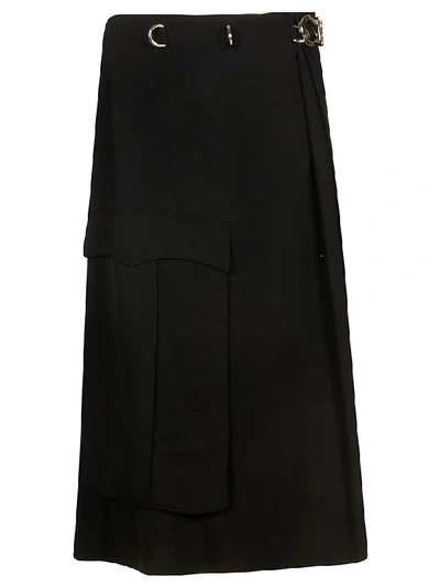 Shop Prada Flared Skirt In Black