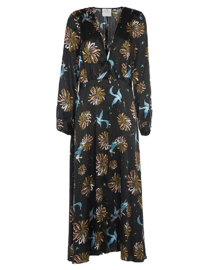 Shop Forte Forte Long Dress With Floral Print In Multicolor