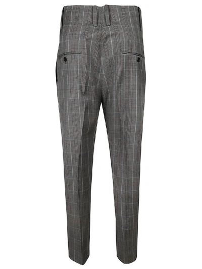 Shop Isabel Marant High Waist Checked Detail Trousers In Grey