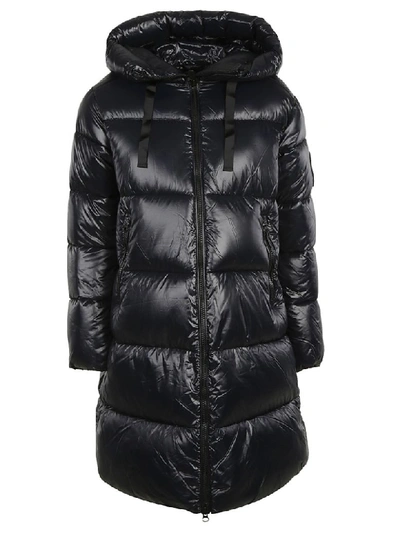 Shop Save The Duck Padded Zipped Hooded Parka In Black