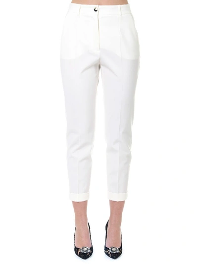 Shop Dolce & Gabbana White Virgin Wool Trousers