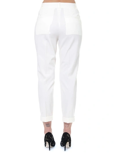 Shop Dolce & Gabbana White Virgin Wool Trousers