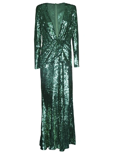 Shop Amen Glitter Applique Dress In Emerald