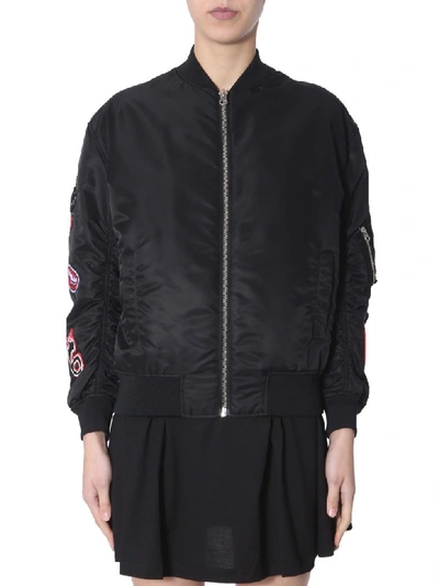 Shop Mcq By Alexander Mcqueen Swallow Patch Bomber In Nero