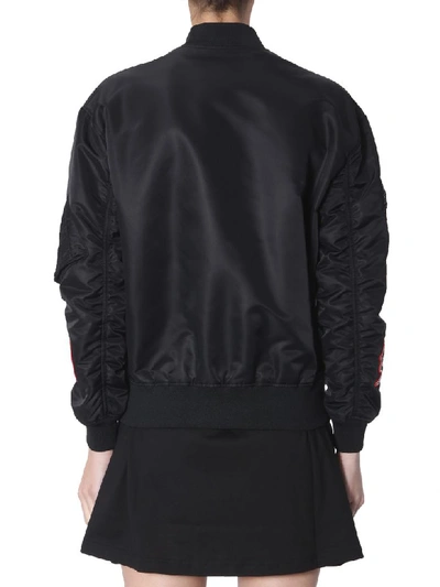 Shop Mcq By Alexander Mcqueen Swallow Patch Bomber In Nero