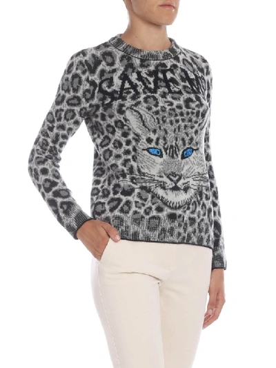 Shop Alberta Ferretti Save Me Animal Printed Sweater In Grey