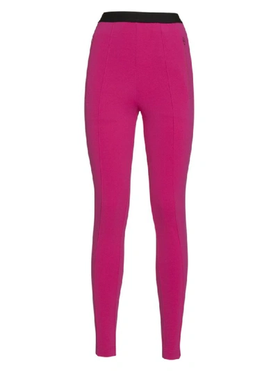 Shop Balenciaga Logo Pants In Fucsia