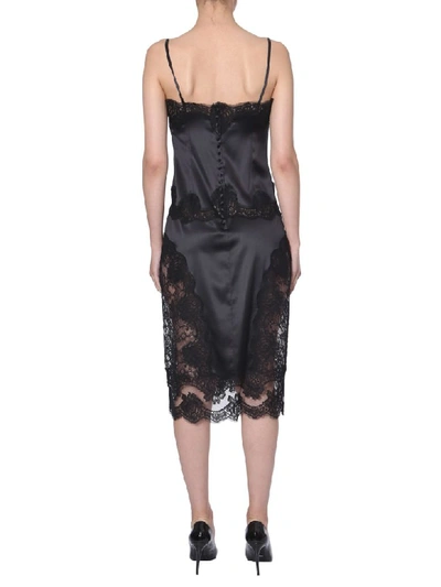 Shop Dolce & Gabbana Dress With Lace Inserts In Nero