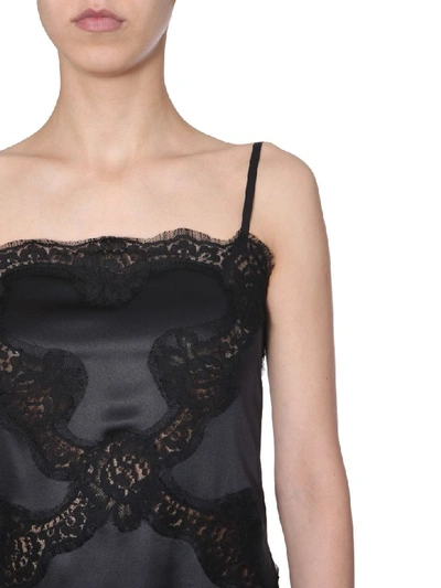 Shop Dolce & Gabbana Dress With Lace Inserts In Nero