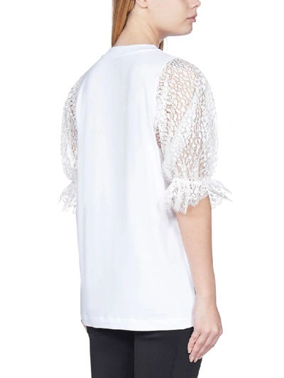 Shop Givenchy Lace Sleeves Cotton T-shirt In White