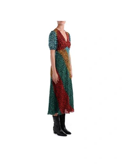 Shop Rixo London Rixo Long Dress Model Amber In Multicolor Giraffe Print