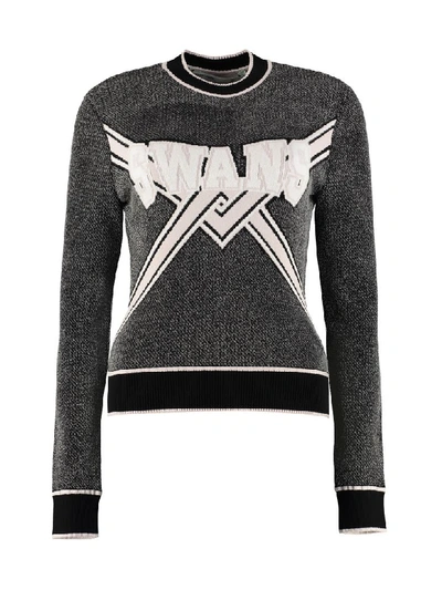 Shop Off-white Long-sleeved Crew-neck Sweater In Grey