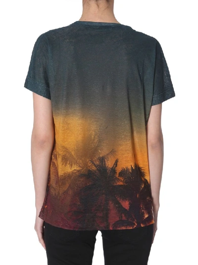 Shop Balmain Linen T-shirt In Multicolor