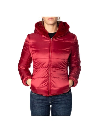 Shop Save The Duck Faux Fur Jacket In Mineral Red