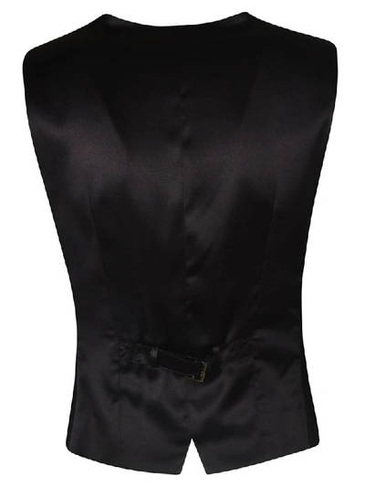 Shop Dolce & Gabbana Double Breasted Wrapped Style Gilet In Black
