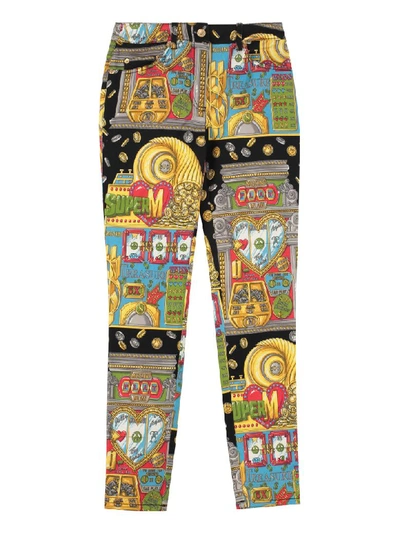 Shop Moschino Cotton Trousers In Multicolor