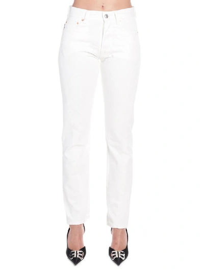 Shop Balenciaga Twisted Leg Jeans In White