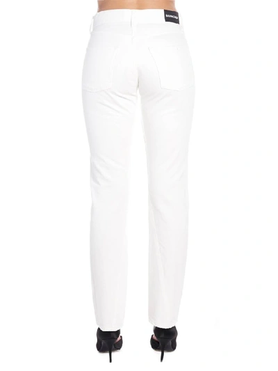 Shop Balenciaga Twisted Leg Jeans In White