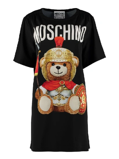 Shop Moschino Printed Maxi T-shirt Dress In Black