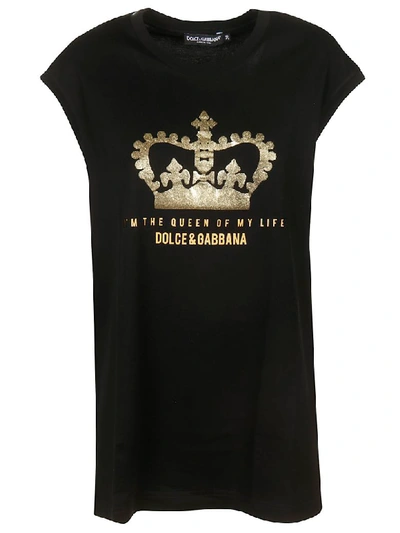 Shop Dolce & Gabbana Logo & Crown Print Tank Top In Black