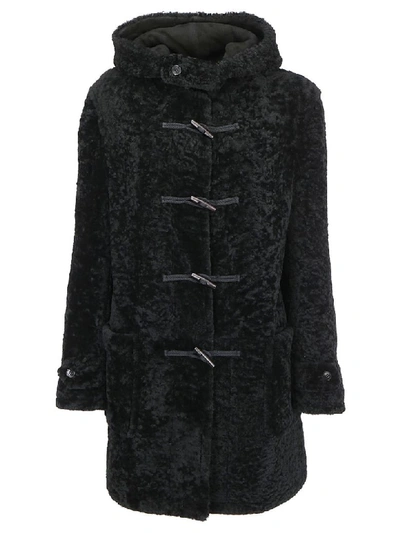 Shop Saint Laurent Duffle Coat In Black