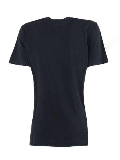 Shop Msgm Black Cotton T-shirt In Nero