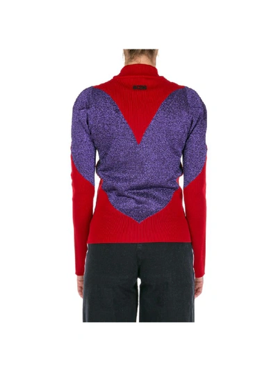Shop Gcds Big Heart Sweater In Red