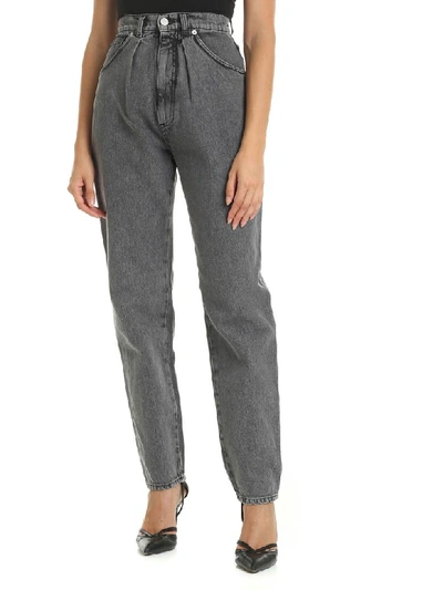 Shop Alberta Ferretti - Delavè Grey High-waisted Jeans