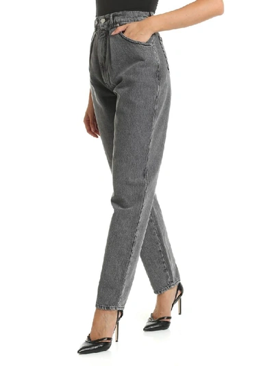 Shop Alberta Ferretti - Delavè Grey High-waisted Jeans