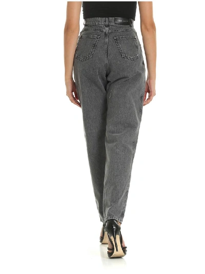 Shop Alberta Ferretti - Delavè Grey High-waisted Jeans