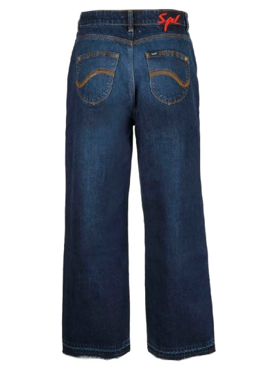 Shop Self-portrait Straight Cut Jeans In Blue