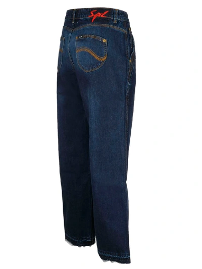 Shop Self-portrait Straight Cut Jeans In Blue