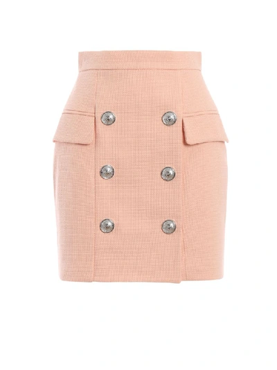 Shop Balmain Skirt In Pink