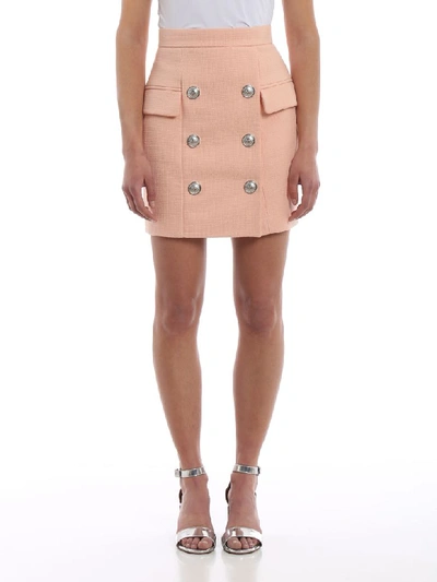 Shop Balmain Skirt In Pink