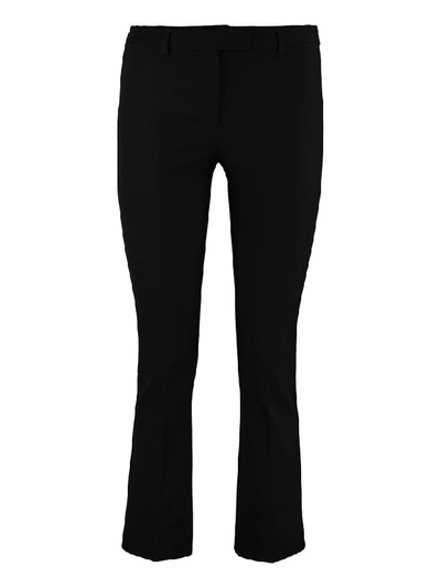 Shop Max Mara Umanita Cotton Cropped Trousers In Black