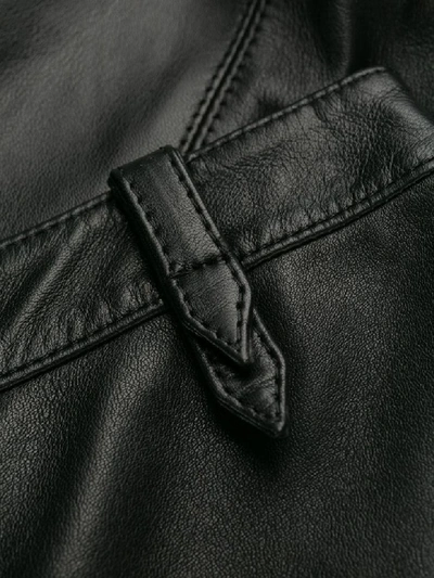 Shop Alberta Ferretti Leather Pant In Black