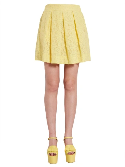 Shop Boutique Moschino Folded Skirt In Giallo