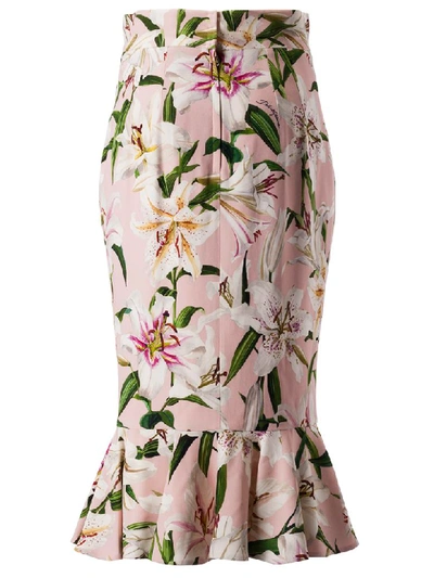 Shop Dolce & Gabbana Flower Print Skirt In Pink