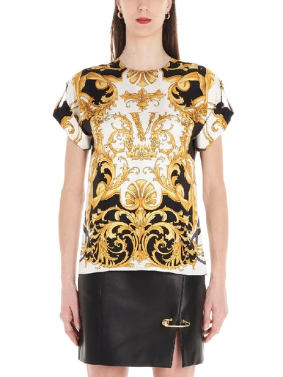 Shop Versace Barocco Top In Multicolor