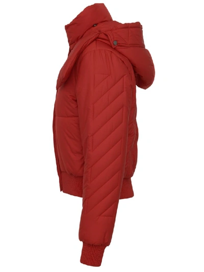 Off-white Hooded Down Jacket In Red