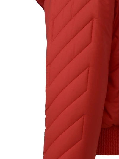 Off-white Hooded Down Jacket In Red