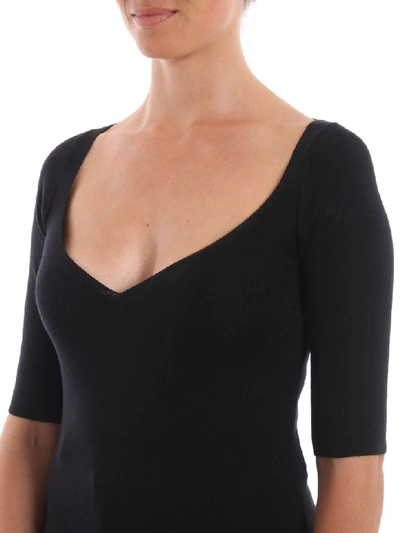 Shop Prada Wide Neck Cashmere In Nero