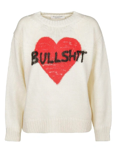 Shop Philosophy Di Lorenzo Serafini Bullshit Sweater In White