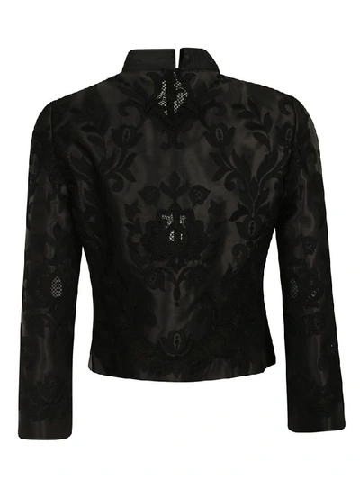 Shop Dolce & Gabbana Lace Embellished Jacket In Black