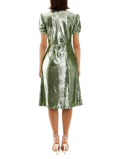 Shop Hvn Sequins Paula Dress In Green Sequins (green)