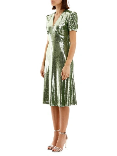 Shop Hvn Sequins Paula Dress In Green Sequins (green)