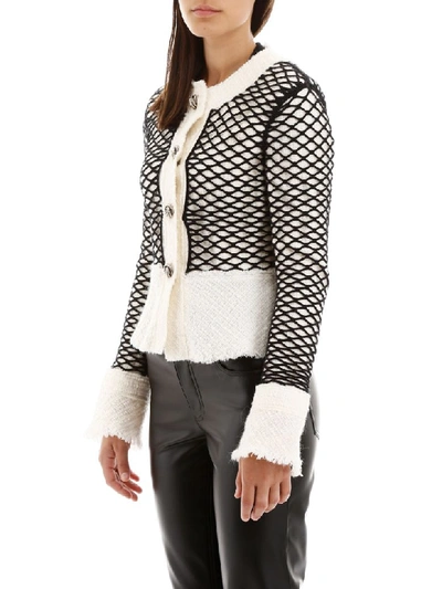 Shop Alexander Wang Fishnet Tweed Jacket In Ivory (white)