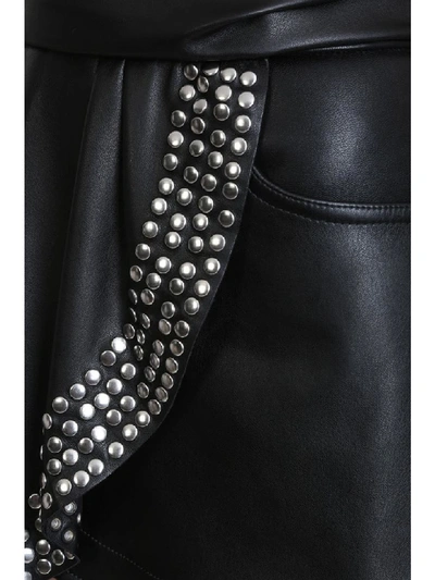 Shop Alexander Wang Bite Studded Shorts In Black Leather