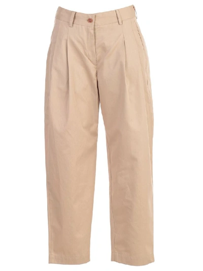 Shop Jejia Cropped Trousers In Beige