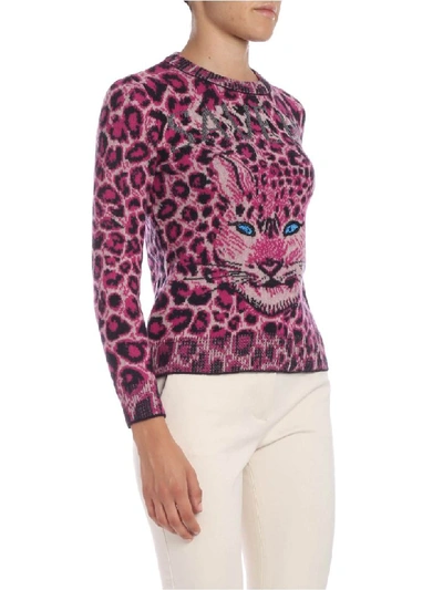 Shop Alberta Ferretti Save Me Animal Printed Sweater In Fuchsia